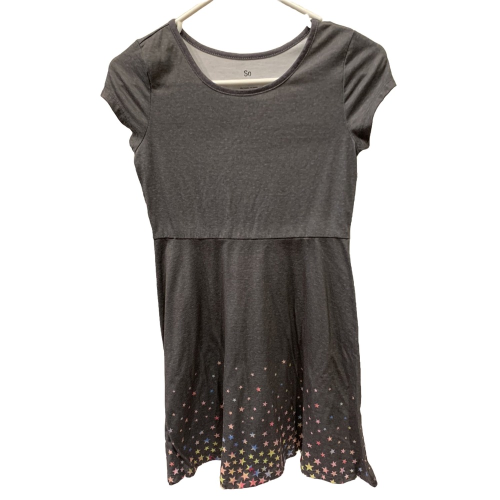 Girls SO Brand Gray Dress With‎ Stars size Large (14)